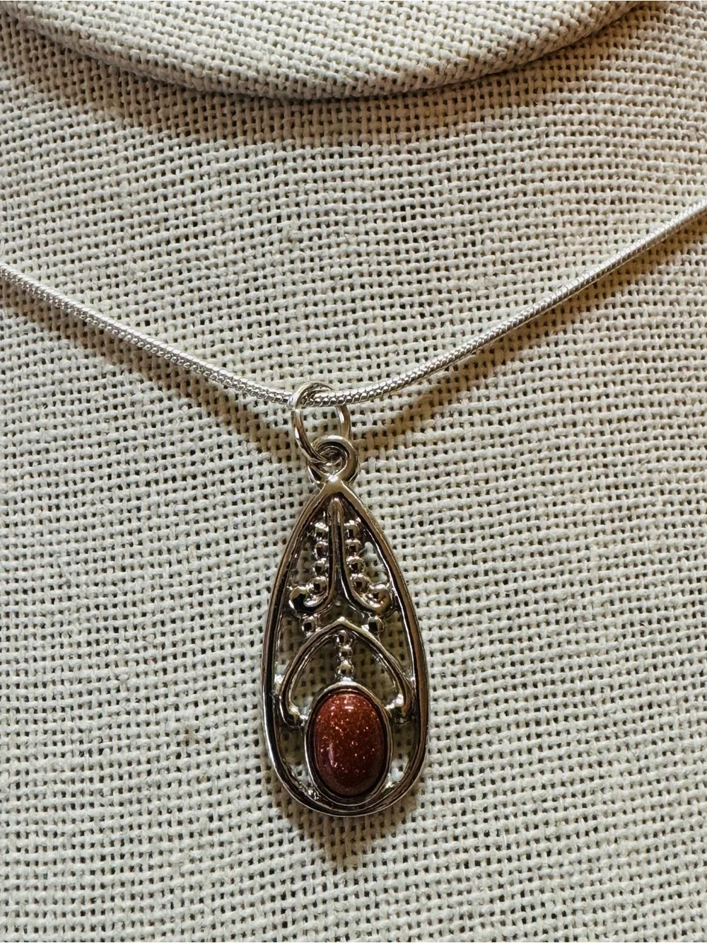 Wheeler Goldstone Teardrop Pendant Necklace & Earrings Set